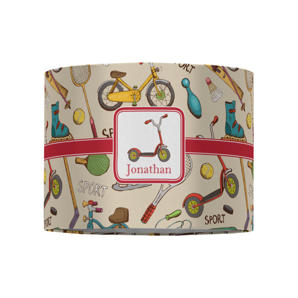 Vintage Sports 8" Drum Lampshade - FRONT (Fabric)