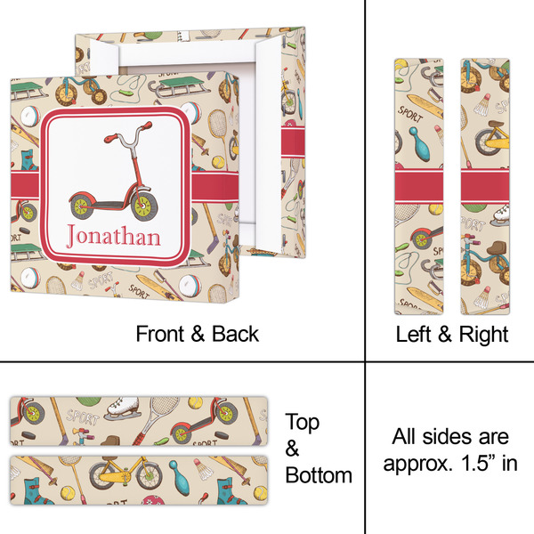 Vintage Sports 8x8 - Canvas Print - Approval