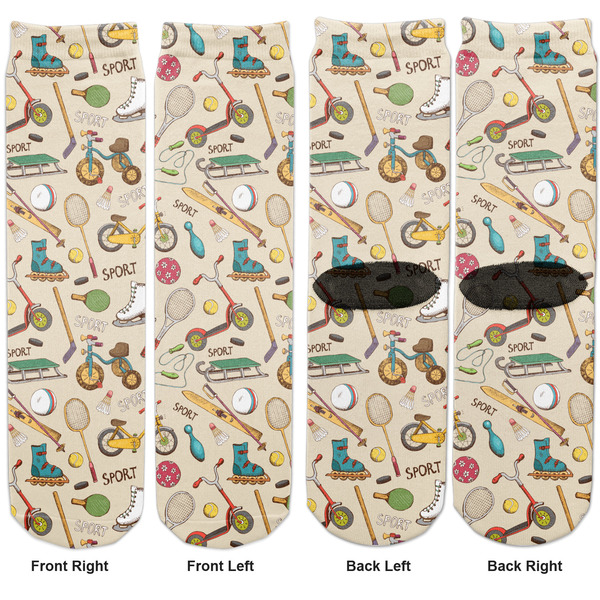 Vintage Sports Adult Crew Socks - Double Pair - Front and Back - Apvl