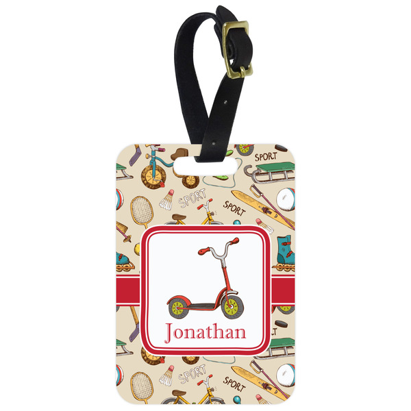 Custom Vintage Sports Metal Luggage Tag w/ Name or Text