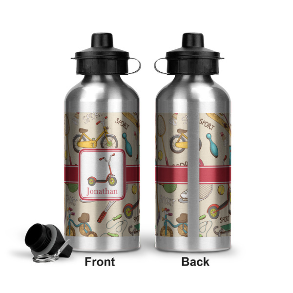 Vintage Sports Aluminum Water Bottle - Front and Back