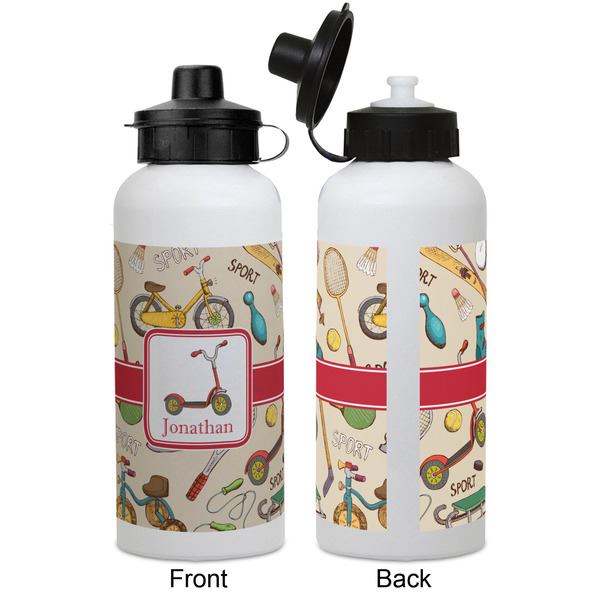 Vintage Sports Aluminum Water Bottle - White APPROVAL