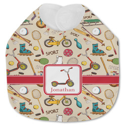 Vintage Sports Jersey Knit Baby Bib w/ Name or Text