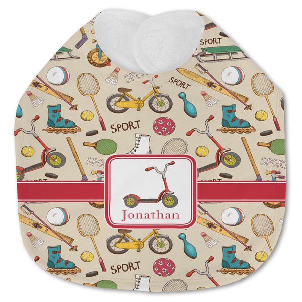 Custom Vintage Sports Jersey Knit Baby Bib w/ Name or Text