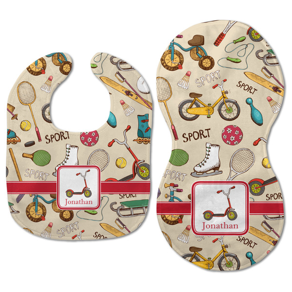 Vintage Sports Baby Bib & Burp Set - Approval (new bib & burp)