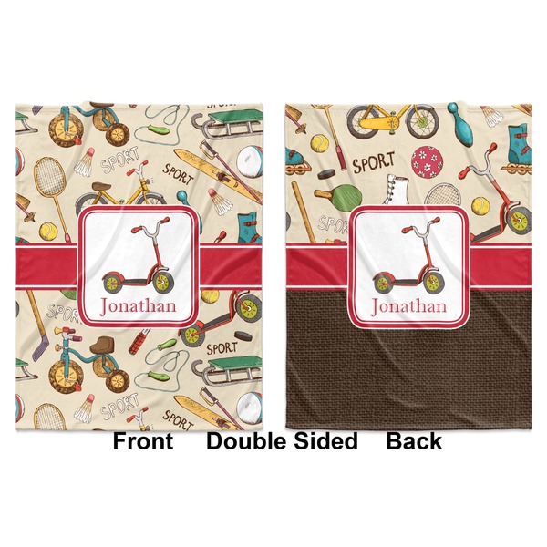 Vintage Sports Baby Blanket (Double Sided - Printed Front and Back)