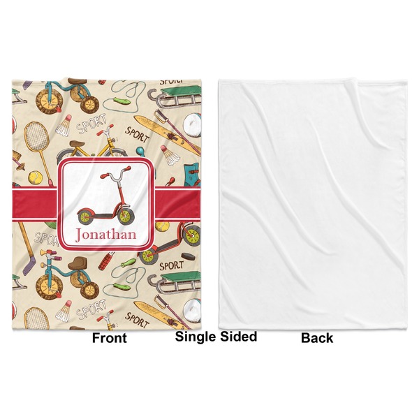 Vintage Sports Baby Blanket (Single Side - Printed Front, White Back)