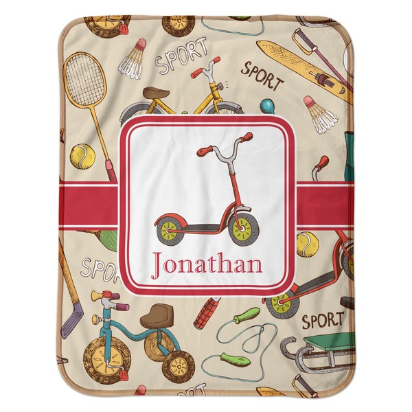 Vintage Sports Baby Sherpa Blanket - Flat