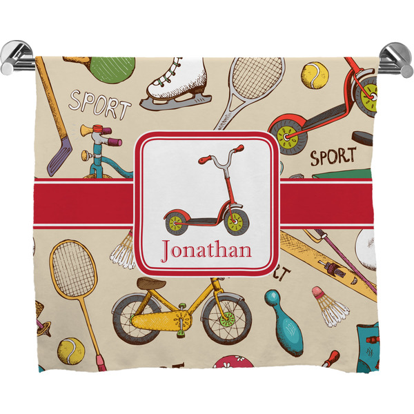 Custom Vintage Sports Bath Towel (Personalized)