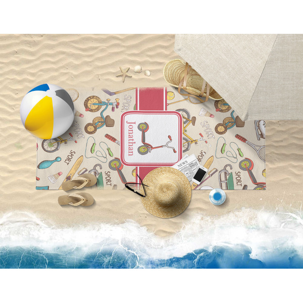 Vintage Sports Beach Towel Lifestyle