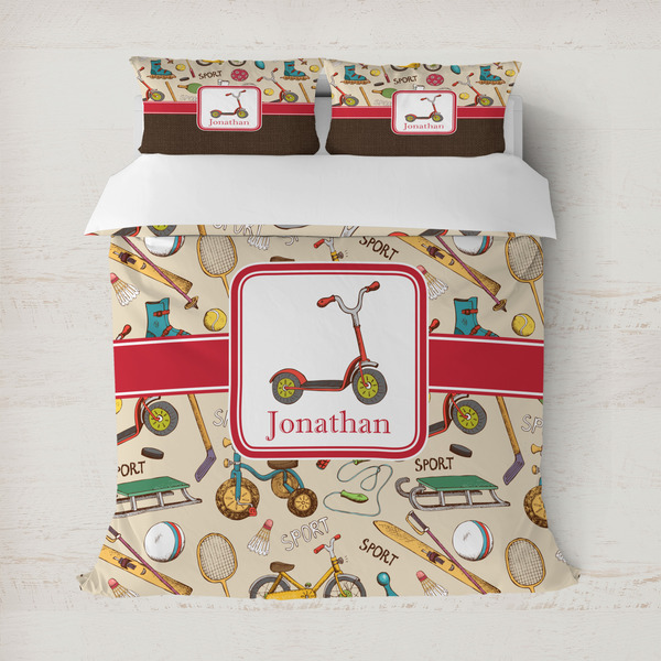 Custom Vintage Sports Duvet Cover Set - Full / Queen (Personalized)