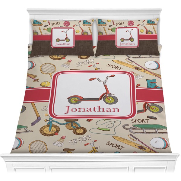 Custom Vintage Sports Comforter Set - Full / Queen (Personalized)