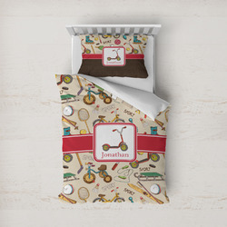 Vintage Sports Duvet Cover Set - Twin (Personalized)