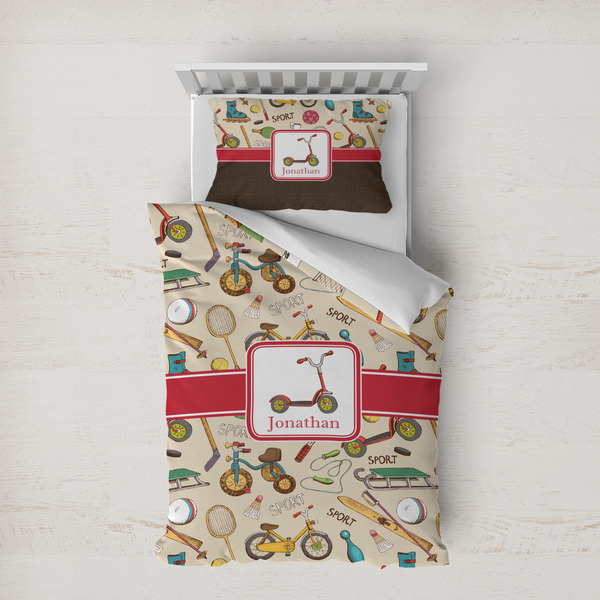 Custom Vintage Sports Duvet Cover Set - Twin XL (Personalized)