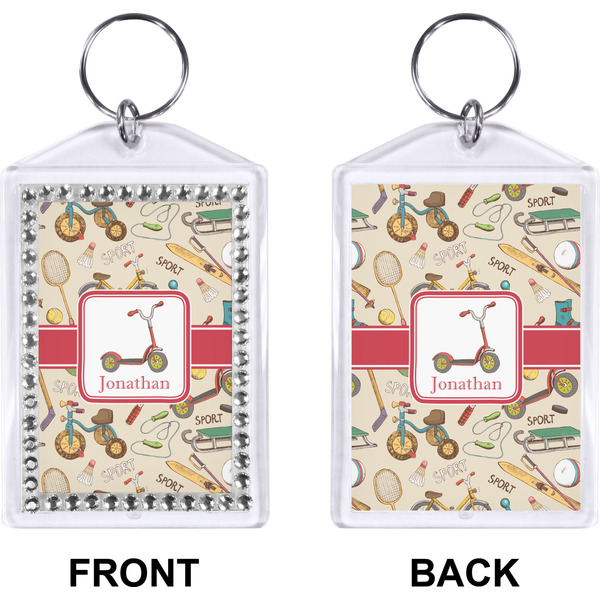 Vintage Sports Bling Keychain (Front + Back)