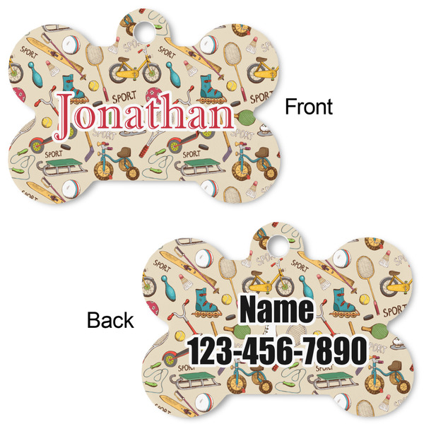 Vintage Sports Bone Shaped Dog ID Tag - Large - Approval