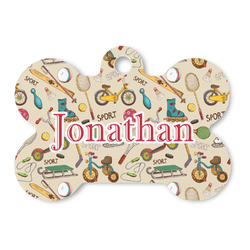 Vintage Sports Bone Shaped Dog ID Tag (Personalized)