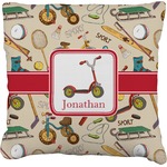 Vintage Sports Faux-Linen Throw Pillow 18" (Personalized)