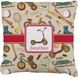 Vintage Sports Faux-Linen Throw Pillow 20" (Personalized)