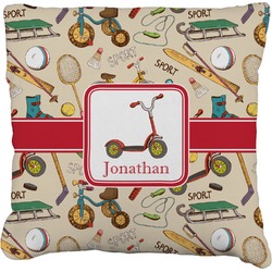 Vintage Sports Faux-Linen Throw Pillow 26" (Personalized)