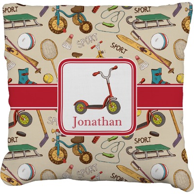 Vintage Sports Faux-Linen Throw Pillow (Personalized)