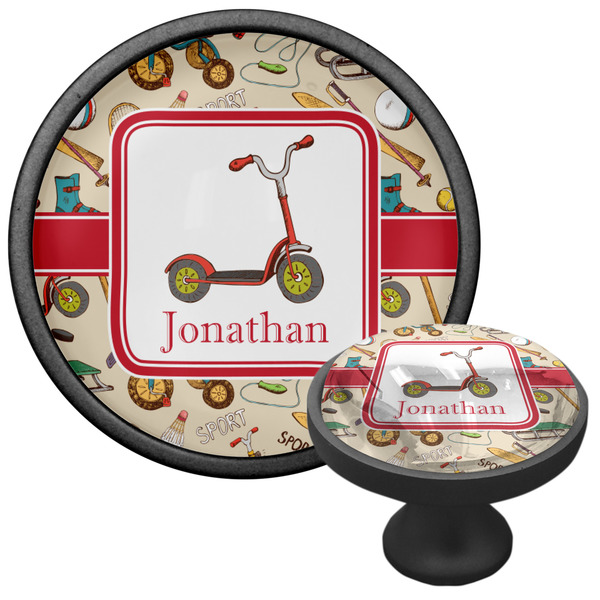 Vintage Sports Cabinet Knob - Black - Multi Angle