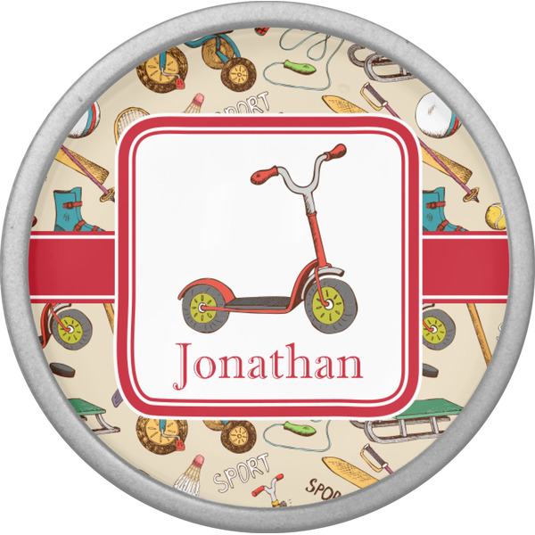 Vintage Sports Cabinet Knob - Nickel - Front