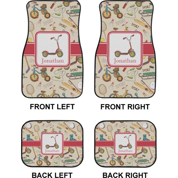 Vintage Sports Car Floor Mats Set (2F + 2B)