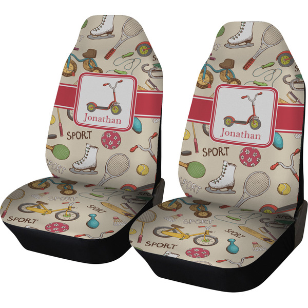 Custom Vintage Sports Car Seat Covers (Set of Two) (Personalized)