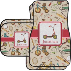 Vintage Sports Car Floor Mats Set - 2 Front & 2 Back (Personalized)