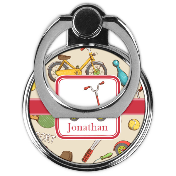 Vintage Sports Cell Phone Ring Stand & Holder - Front (Collapsed)