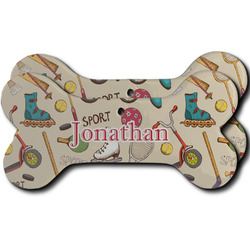 Vintage Sports Ceramic Dog Ornament - Front & Back w/ Name or Text