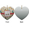 Vintage Sports Ceramic Flat Ornament - Heart Front & Back (APPROVAL)