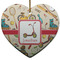 Vintage Sports Ceramic Flat Ornament - Heart (Front)