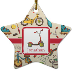 Vintage Sports Star Ceramic Ornament w/ Name or Text