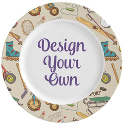 Vintage Sports Ceramic Dinner Plates (Set of 4) (Personalized)