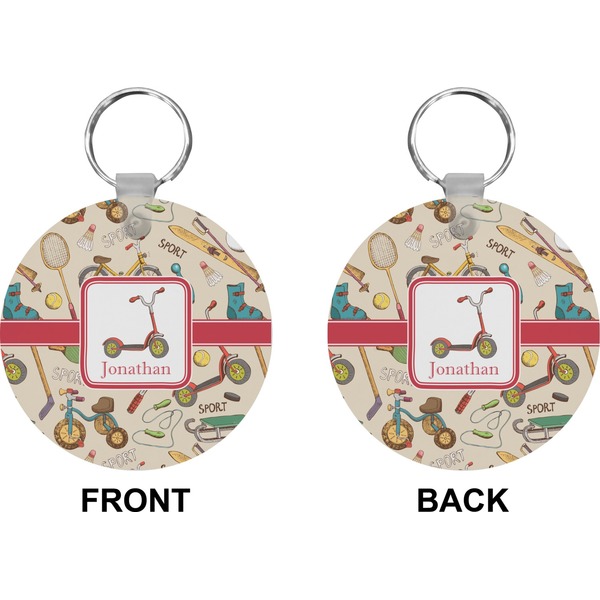 Vintage Sports Circle Keychain (Front + Back)