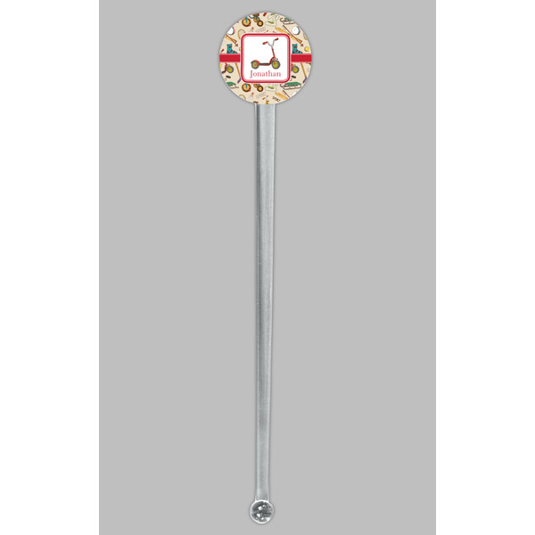 Vintage Sports Clear Plastic 7" Stir Stick - Round - Single Stick