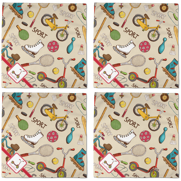 Vintage Sports Cloth Napkins - Personalized Dinner (APPROVAL) Set of 4