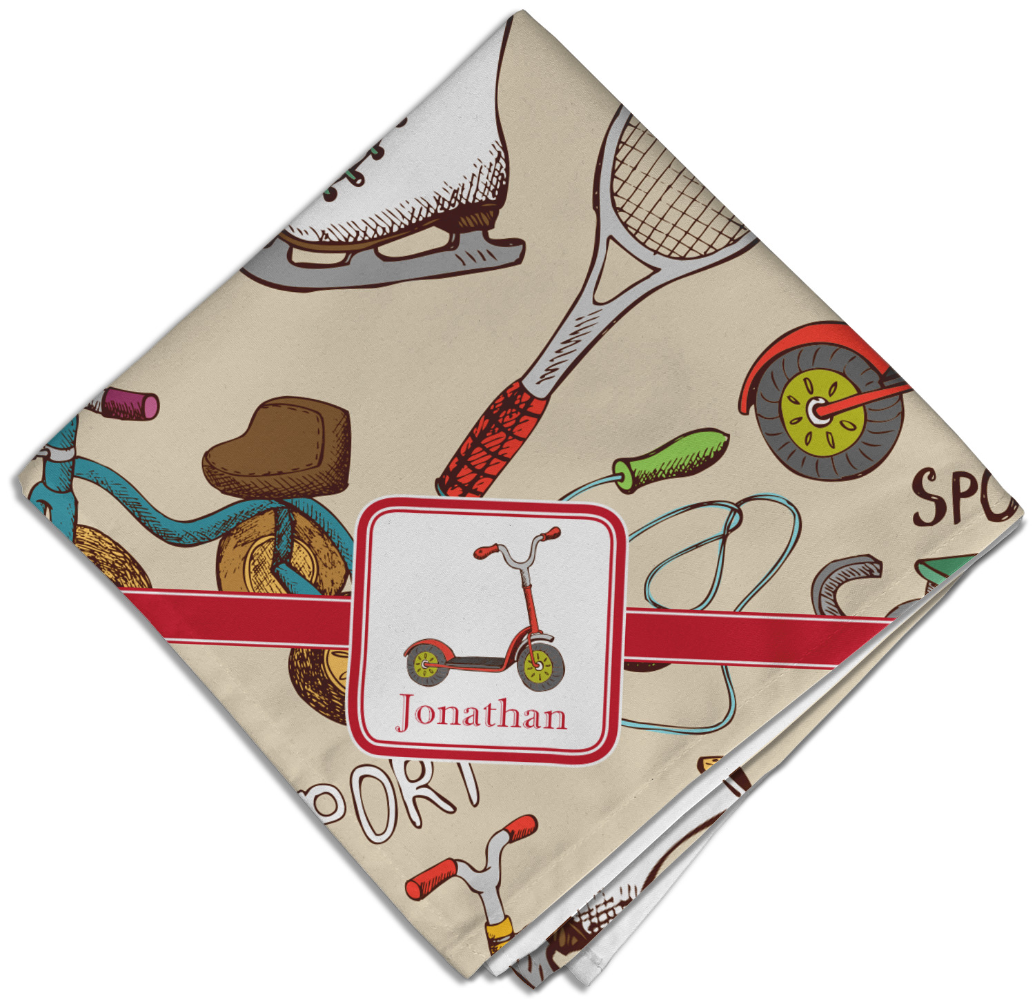 Custom Vintage Sports Cloth Napkins (Set of 4) (Personalized