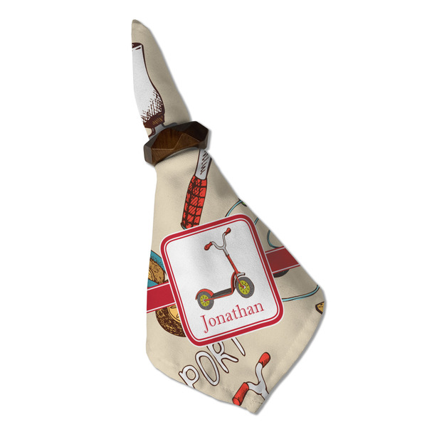 Vintage Sports Cloth Napkins - Personalized Dinner (Folded in Ring) (MAIN)