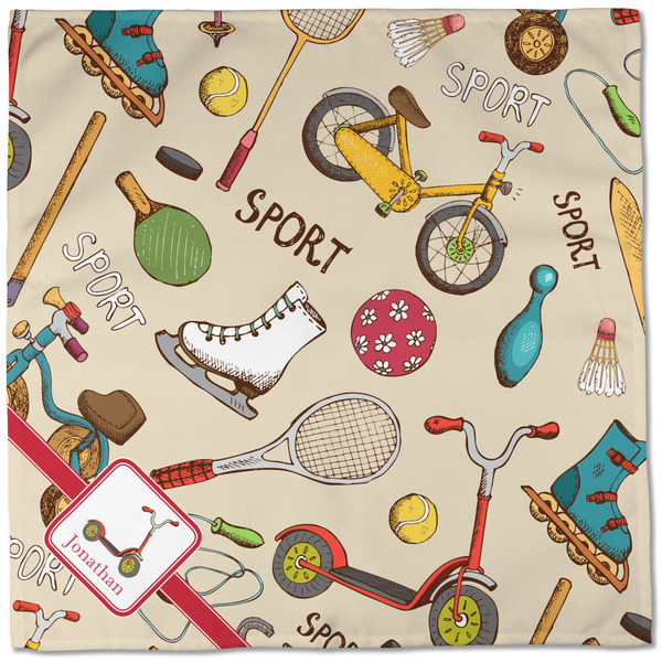Vintage Sports Cloth Napkins - Personalized Dinner (Full Open)