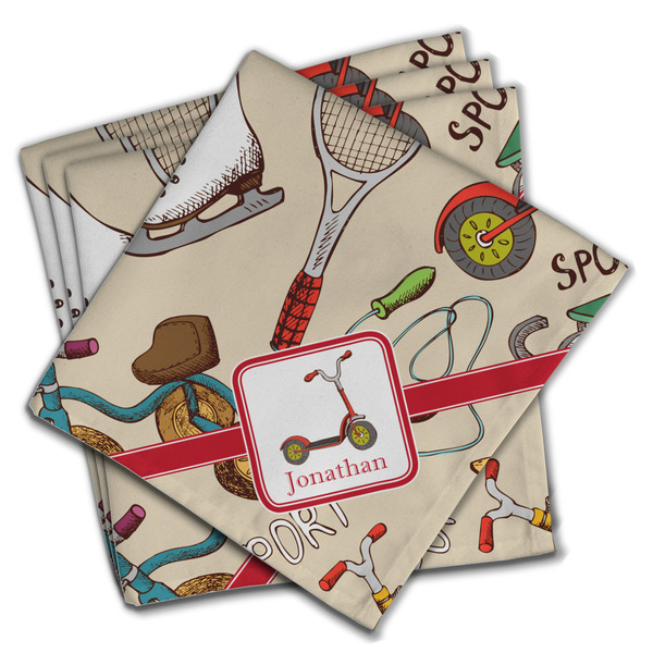 Custom Vintage Sports Cloth Napkins (Set of 4) (Personalized)