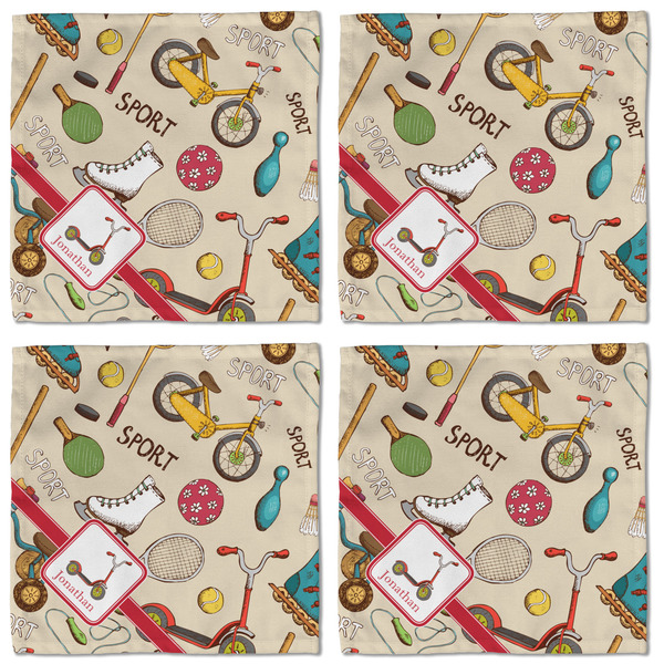 Vintage Sports Cloth Napkins - Personalized Lunch (APPROVAL) Set of 4