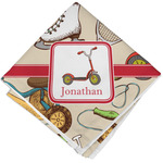 Vintage Sports Cloth Cocktail Napkin - Single w/ Name or Text