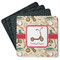 Vintage Sports Square Rubber Backed Coasters - Set of 4 (Personalized)