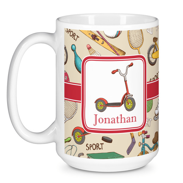 Vintage Sports Coffee Mug - 15 oz - White