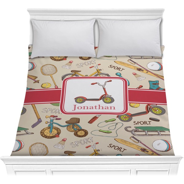 Custom Vintage Sports Comforter - Full / Queen (Personalized)