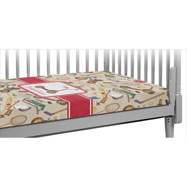 Custom Vintage Sports Crib Fitted Sheet (Personalized)