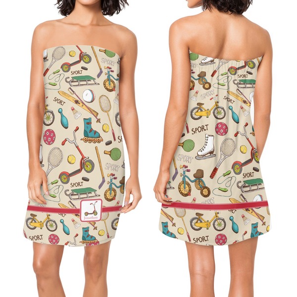 Vintage Sports Custom Bath Wrap - Front & Back View